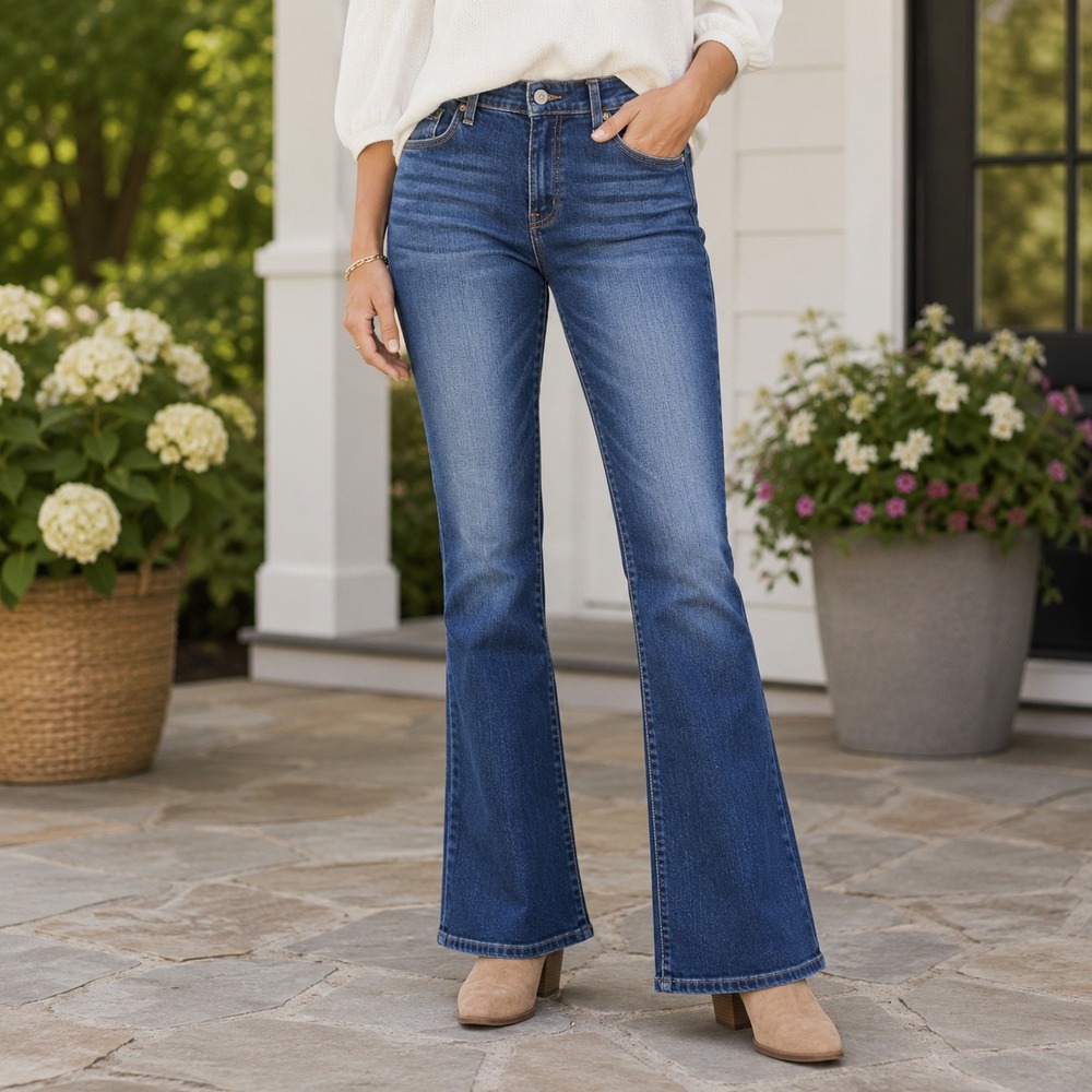 Levis 515 Bootcut Jeans Womens 12 M Medium Wash Blue Mid Rise Stretch Denim 123